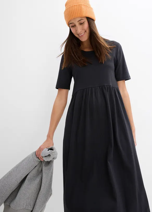Wijd uitlopende jersey jurk, bonprix