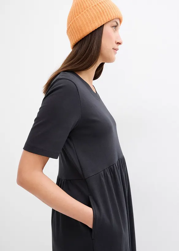 Wijd uitlopende jersey jurk, bonprix