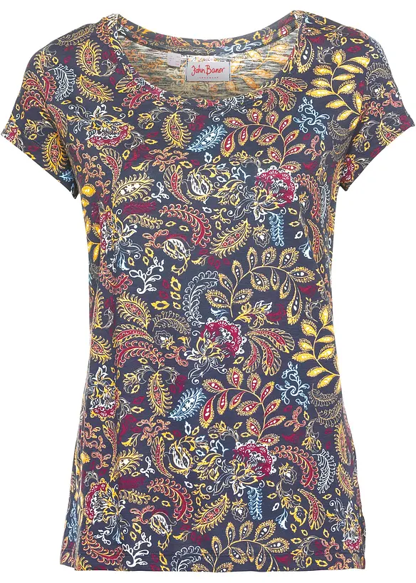 Katoenen shirt met print, korte mouw, bonprix