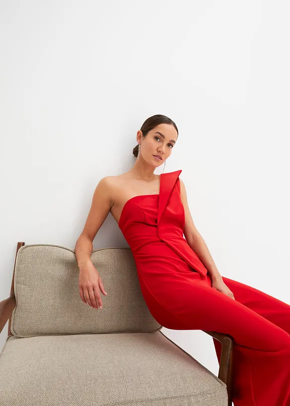 Jumpsuit van crêpe met structuur, bonprix