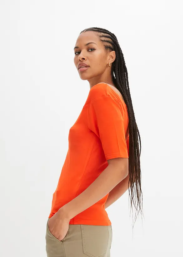 Carmen-shirt van een viscose mix, bonprix