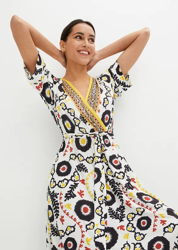Jersey jurk met striklint, bonprix
