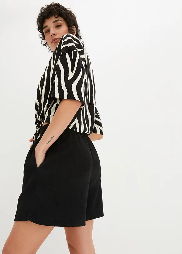 Instapshort van gestructureerde jersey en een hoge tailleband, bonprix