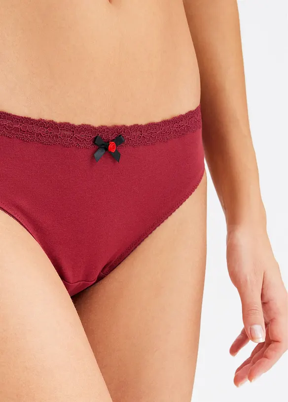 Slip (set van 5) met biologisch katoen, bonprix