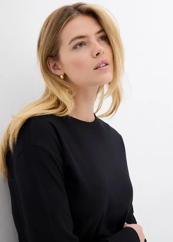 Longsleeve van puur, zwaar biologisch katoen, bonprix
