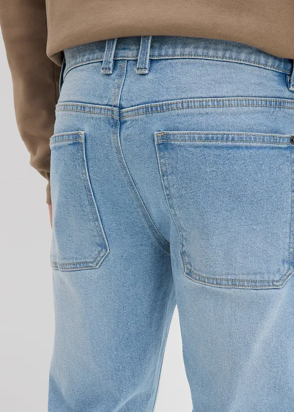 Loose fit stretch jeans van stevig denim, tapered, bonprix