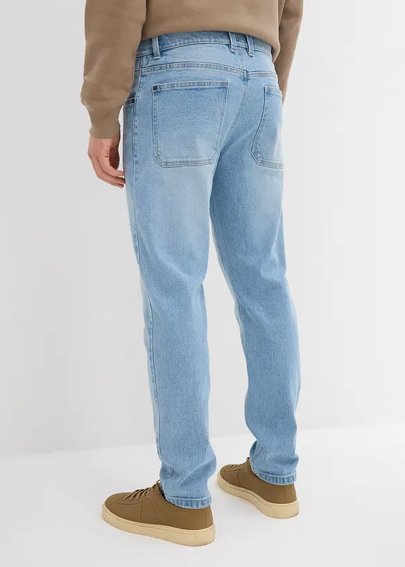 Loose fit stretch jeans van stevig denim, tapered, bonprix