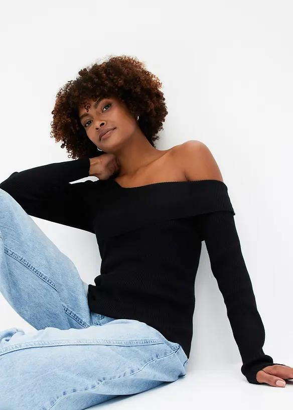 Korte off shoulder trui, bonprix