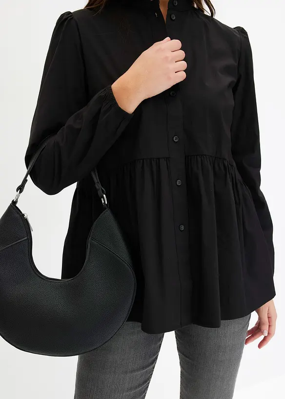 Lange blouse met plooitjes, bonprix