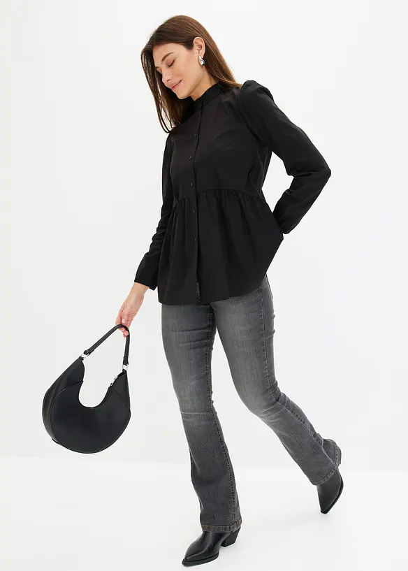 Lange blouse met plooitjes, bonprix