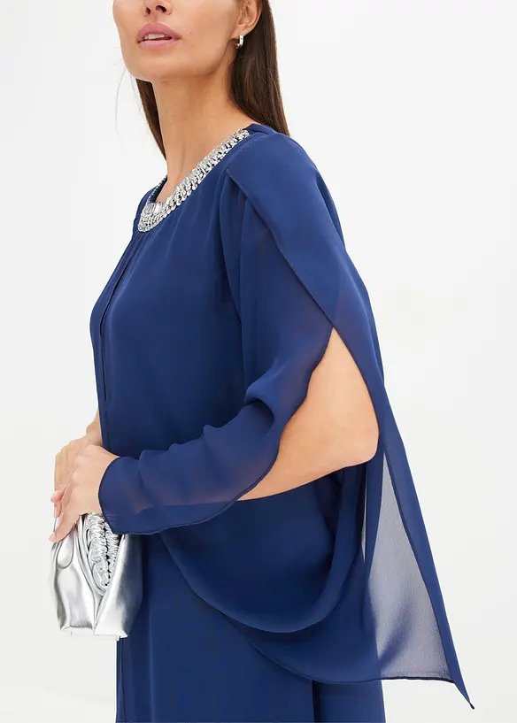 Chiffon jurk met strass-applicatie, bonprix