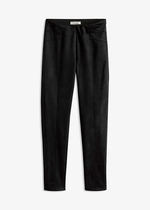 Imitatieleren broek met comfortabele band, bonprix