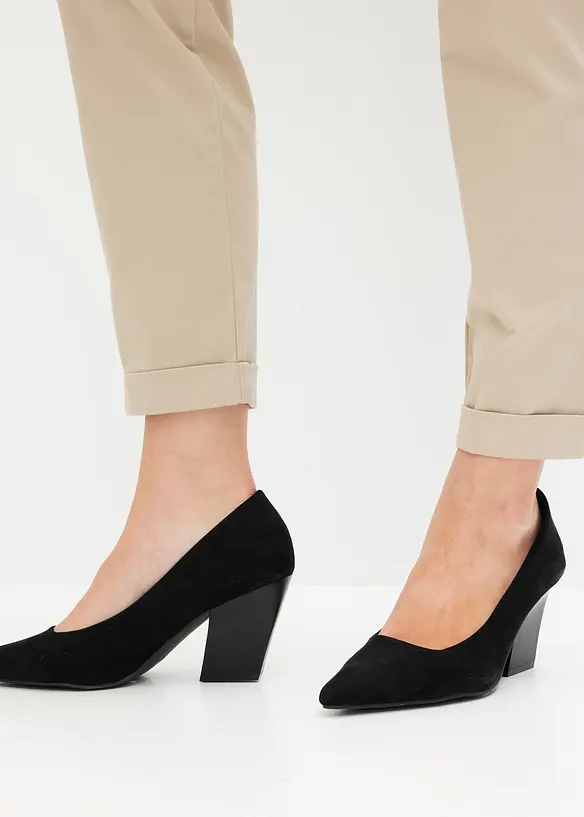 Lichte twill broek in paperbag stijl, bonprix