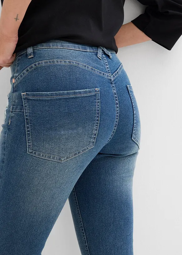 Skinny stretch jeans, mid waist, bonprix