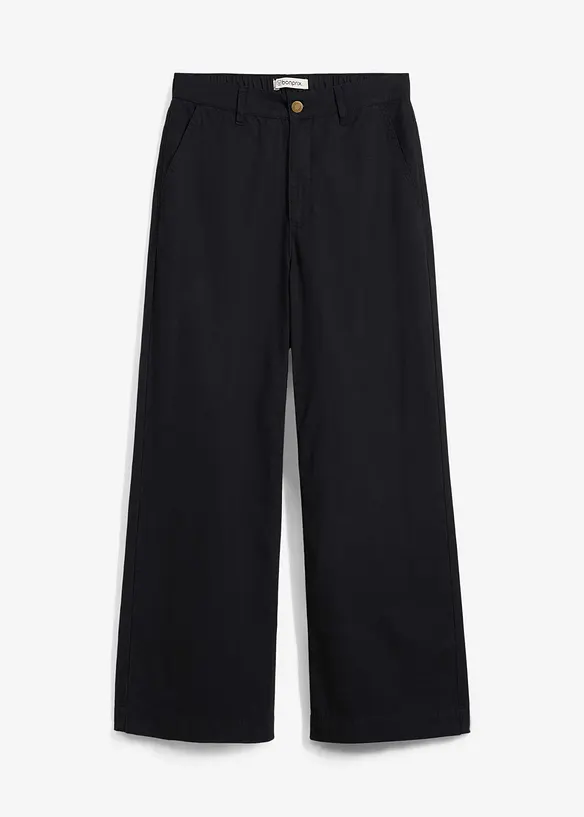 Wijde broek van puur katoen, high waist, bonprix