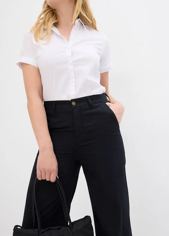 Wijde broek van puur katoen, high waist, bonprix