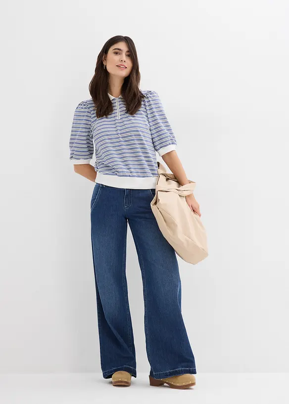 Wide leg jeans, high waist, super soft, bonprix