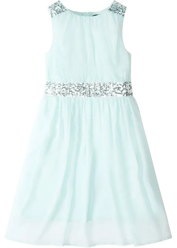 Chiffon meisjes jurk met paillettenband, bonprix