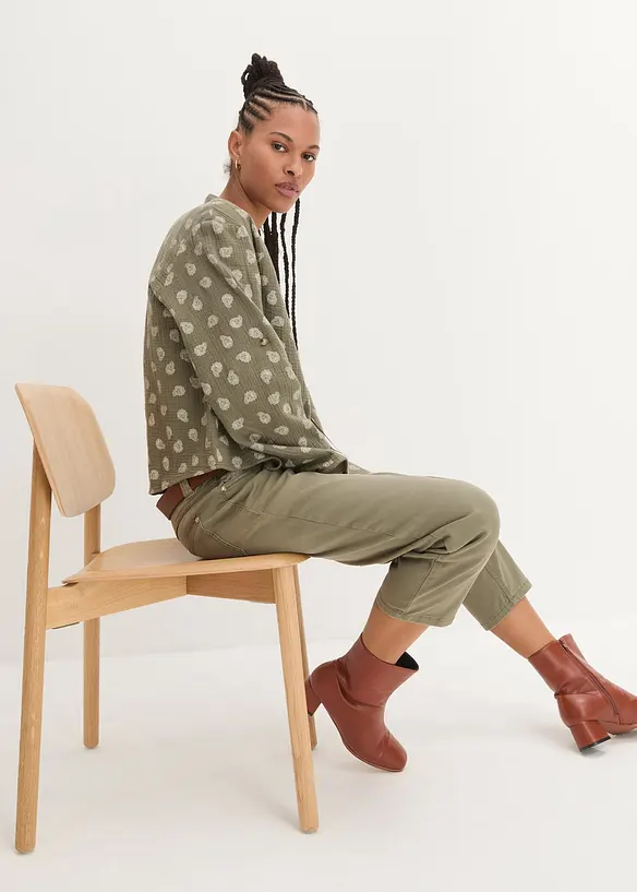 Oversized blouse van luchtige mousseline, bonprix