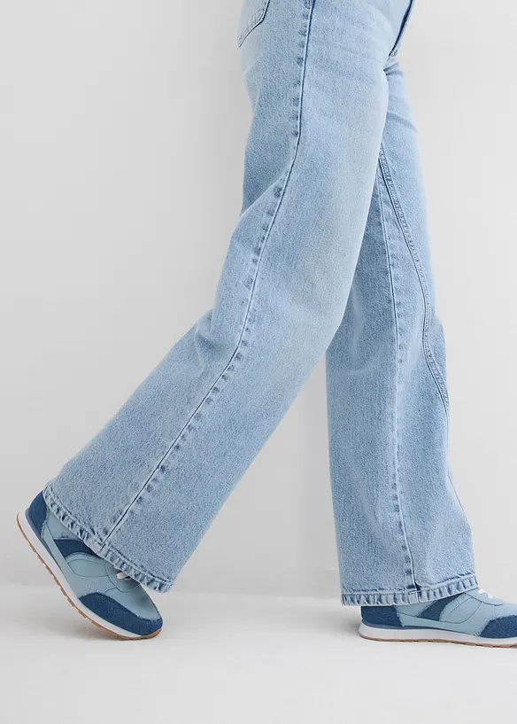 Wide leg jeans, high waist, low stretch, bonprix