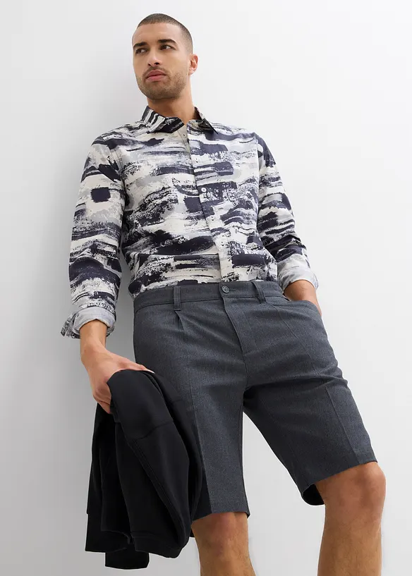 Chino bermuda met vouw, relaxed fit, bonprix