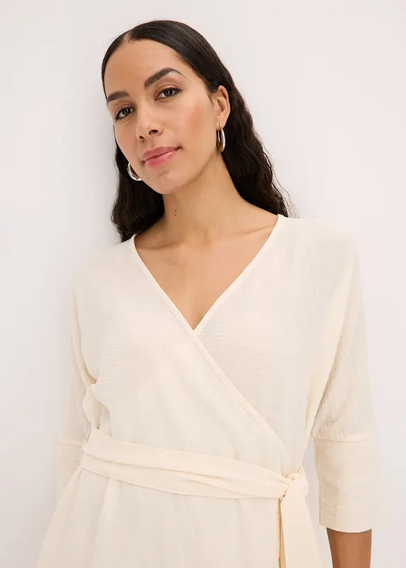 Mini jurk met riem in wikkellook, bonprix