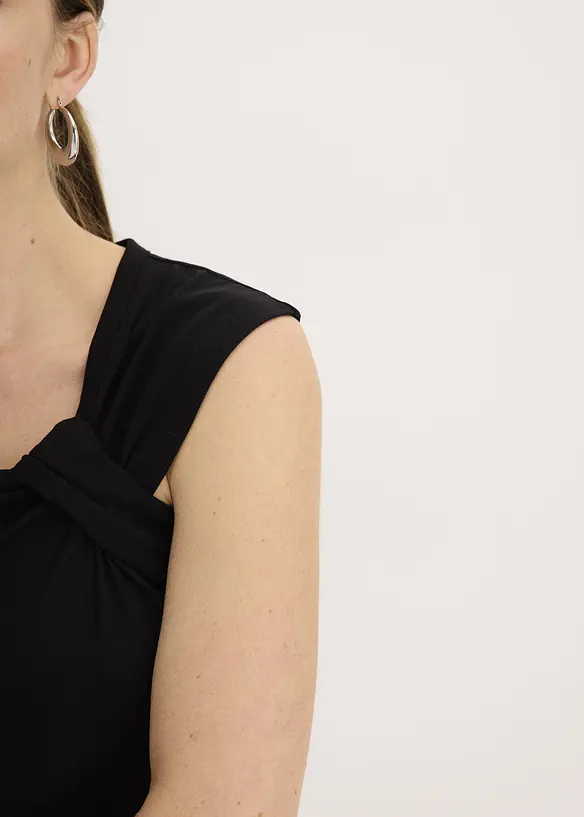 Shirt van een elastische katoenmix met een twist, bonprix