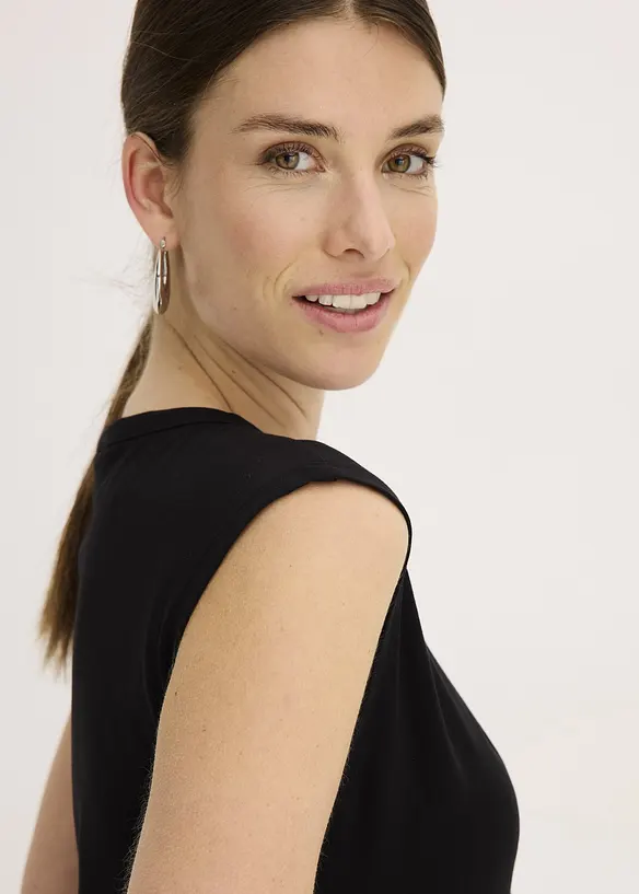 Shirt van een elastische katoenmix met een twist, bonprix