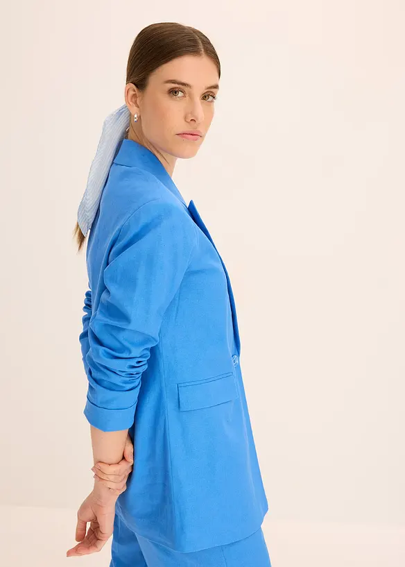 Casual linnen blazer met brede revers, bonprix