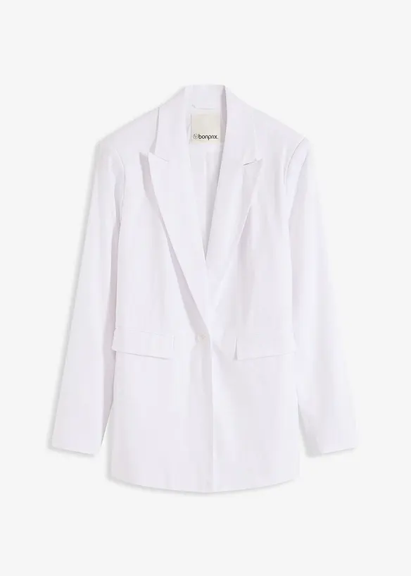 Casual linnen blazer met brede revers, bonprix