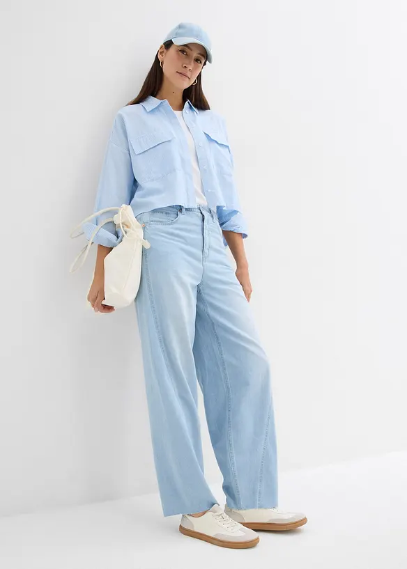 Oversized blouse van puur katoen, bonprix