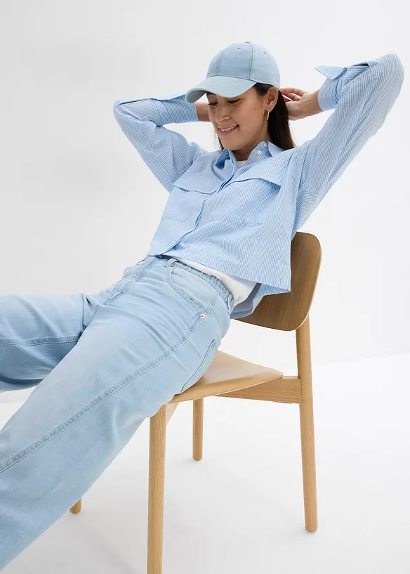 Oversized blouse van puur katoen, bonprix