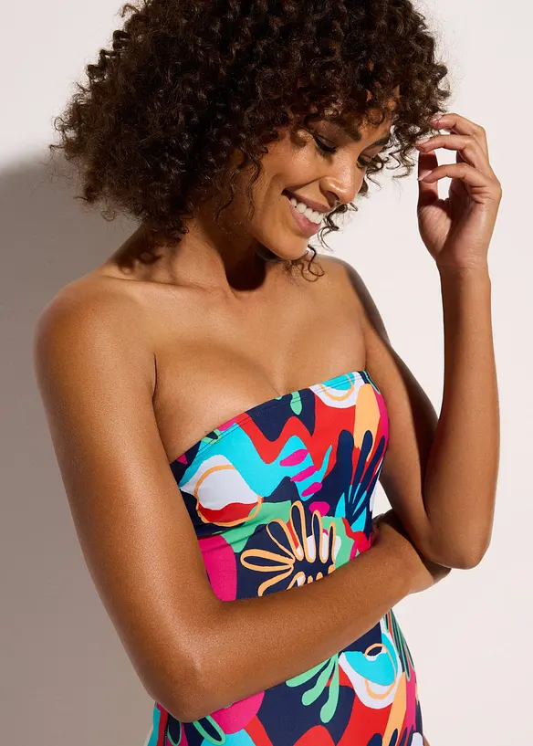 Bandeau badpak met afneembare bandjes, bonprix