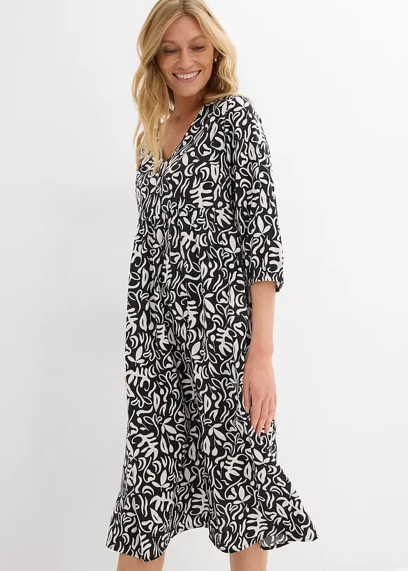Midi jurk van vloeiende viscose, bonprix