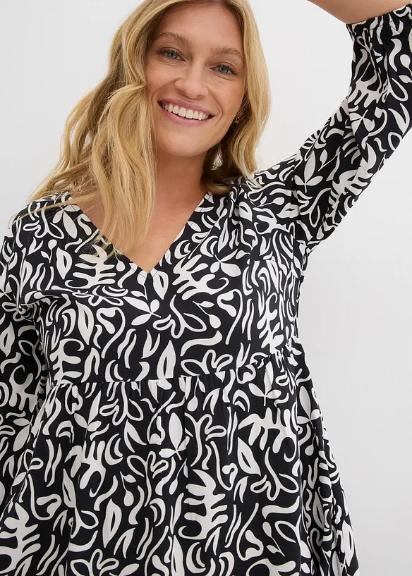 Midi jurk van vloeiende viscose, bonprix