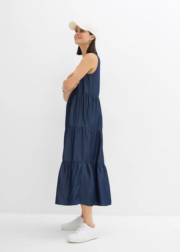 Midi jurk van gladde Lyocell, bonprix