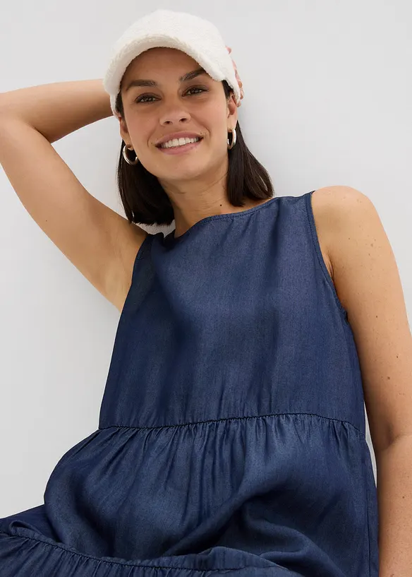 Midi jurk van gladde Lyocell, bonprix