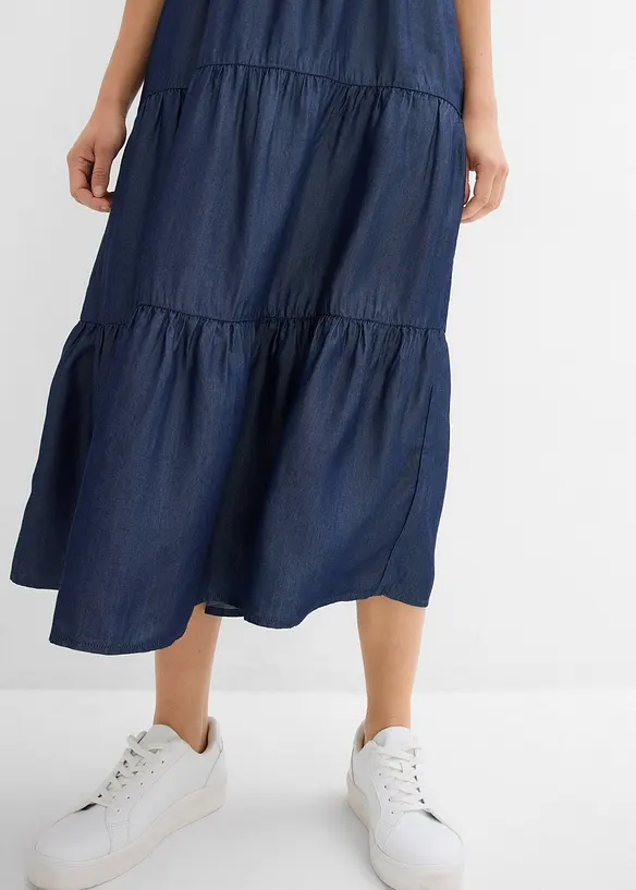 Midi jurk van gladde Lyocell, bonprix