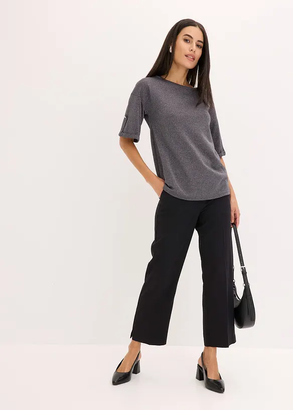 Shirt met viscose en glanzende print, bonprix