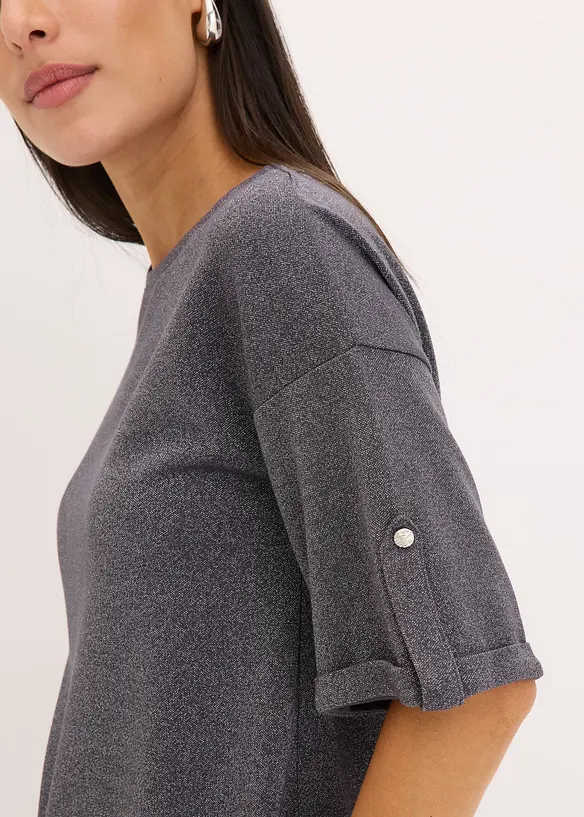 Shirt met viscose en glanzende print, bonprix