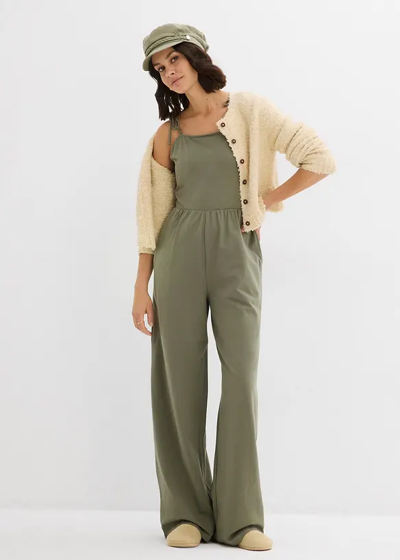 Jersey jumpsuit met spaghettibandjes, bonprix
