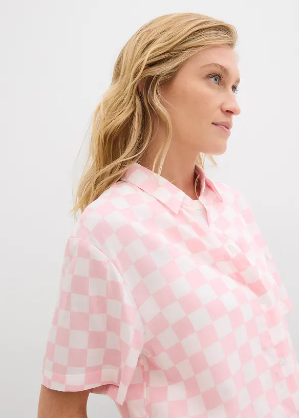 Geruite blouse met korte mouwen, bonprix