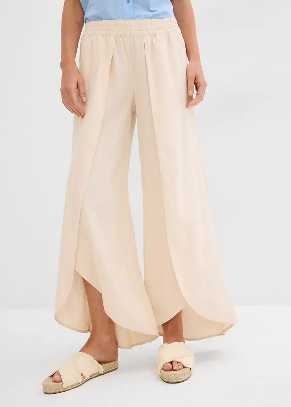 Broek cropped met split, bonprix
