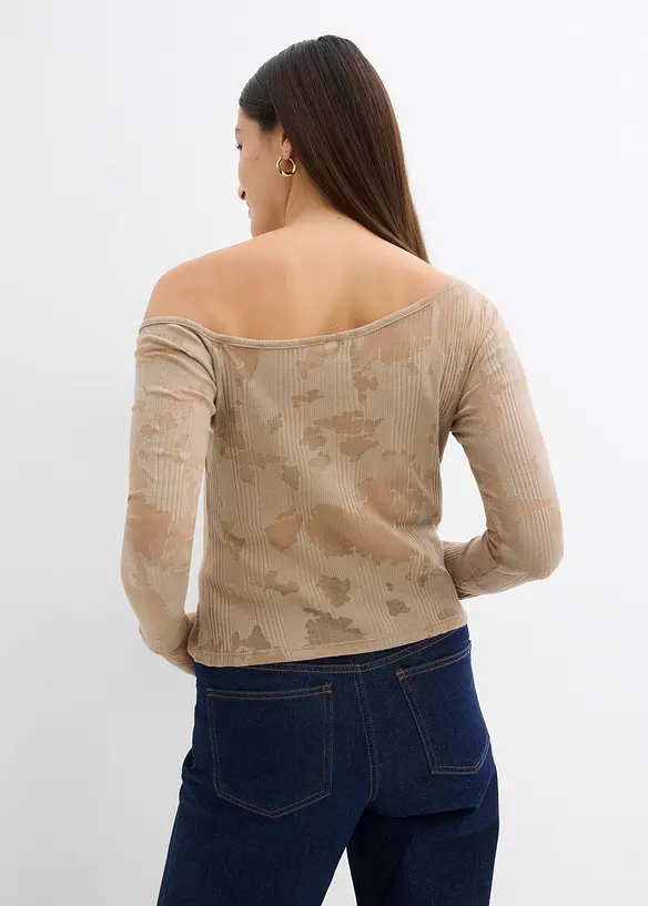Off shoulder shirt in ausbrenner look, bonprix