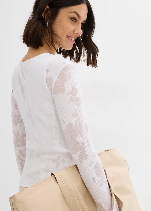 Off shoulder shirt in ausbrenner look, bonprix