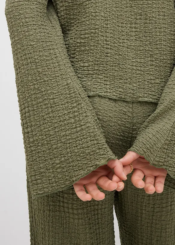 Shirtvest van bar crêpe, bonprix