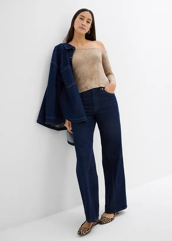 Off shoulder shirt in ausbrenner look, bonprix