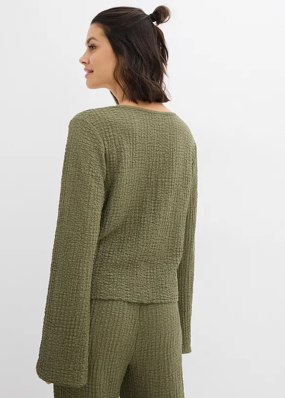 Shirtvest van bar crêpe, bonprix