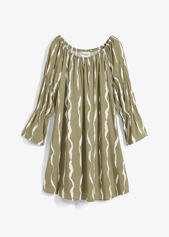 Carmen jurk van soepele viscose, bonprix
