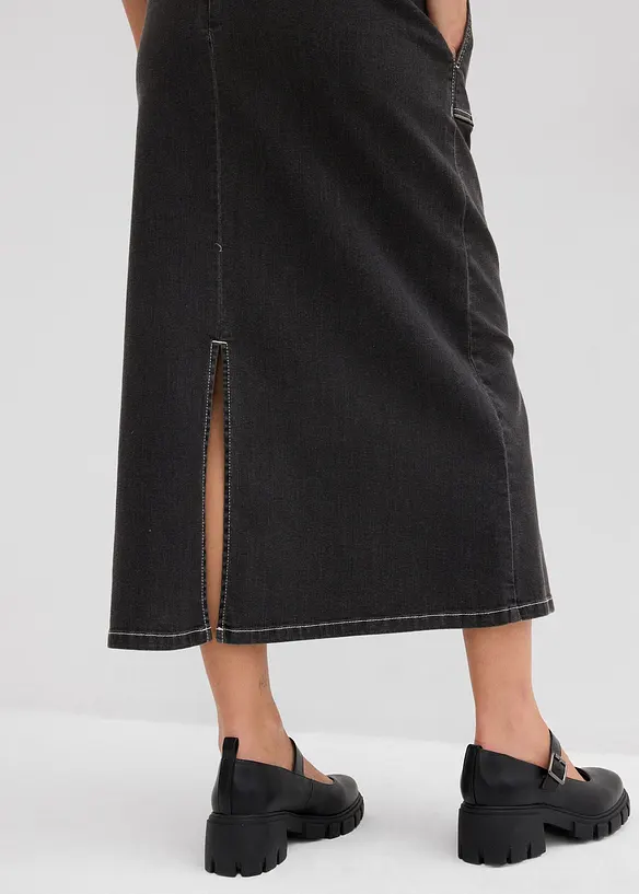 Midi spijkerrok, mid waist, bonprix